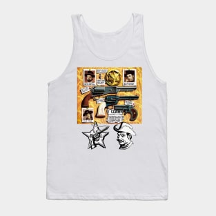 Western Sheriff Legal Weapons And Star Law Badge Cowboy Retro Comic Tank Top